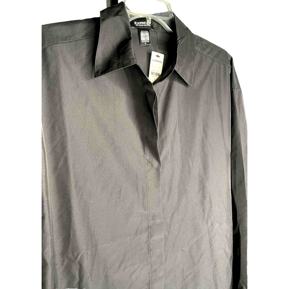 EXPRESS Women's‎ Size Medium M Blouse shirt top Long Sleeve Boyfriend Portofino - Picture 2 of 9
